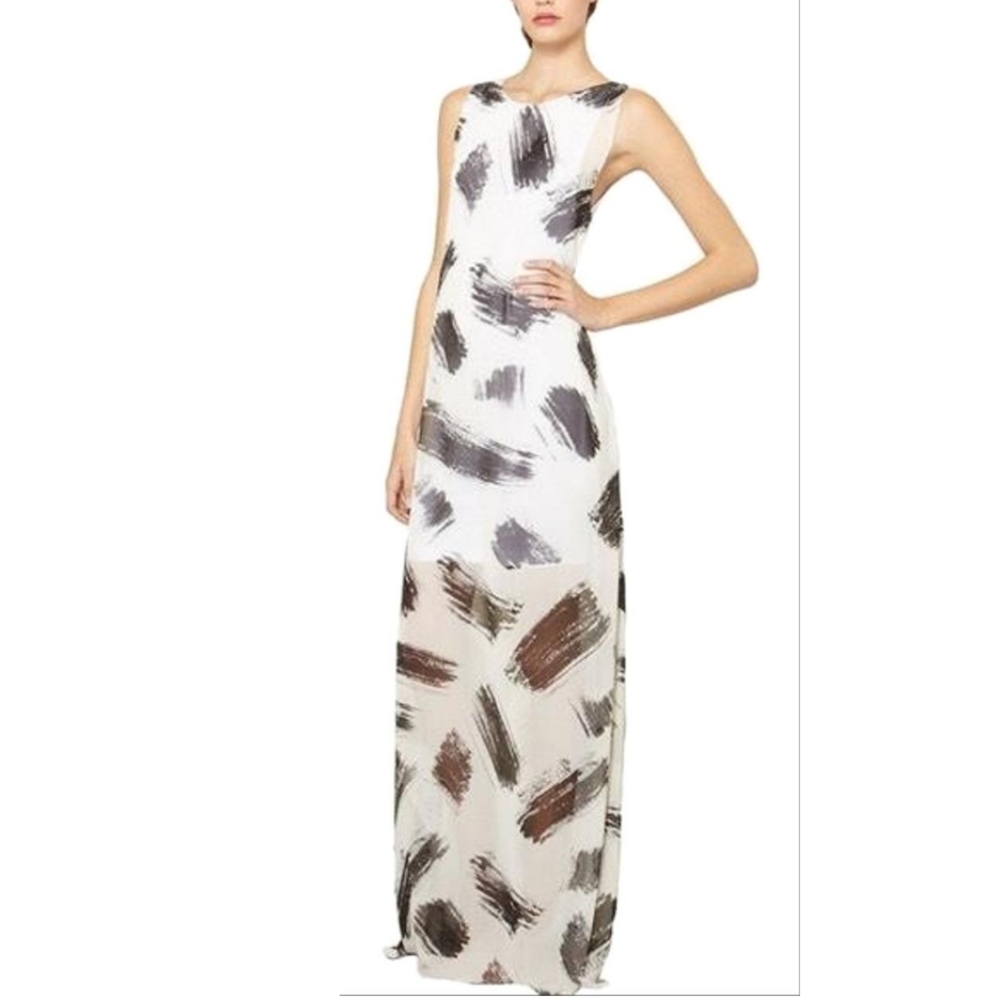 Alice + Olivia White & Black Rana Maxi Dress /Gown